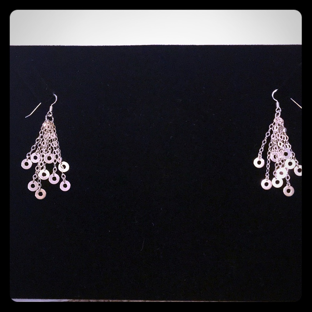 Sterling Silver Dangle Earrings Stamped 925 Italy Women’s Earrings Excellent